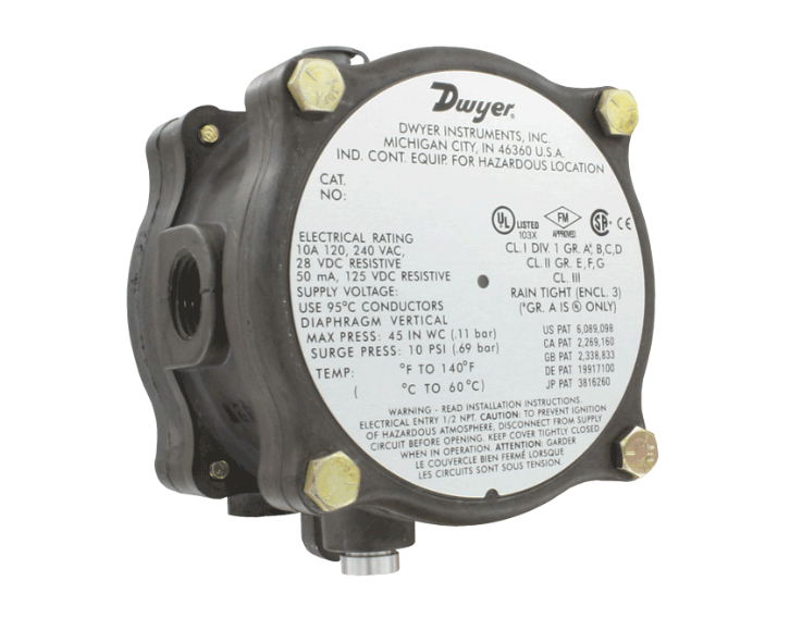 1950G-00-B-24-NA Ex-Proof Fark Basınç Anahtarı 17.78-38.10 Pa